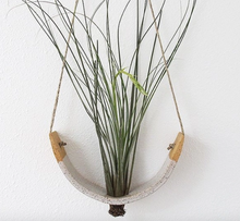 Load image into Gallery viewer, Hanging Air Plant Cradle in White Speckled Buff