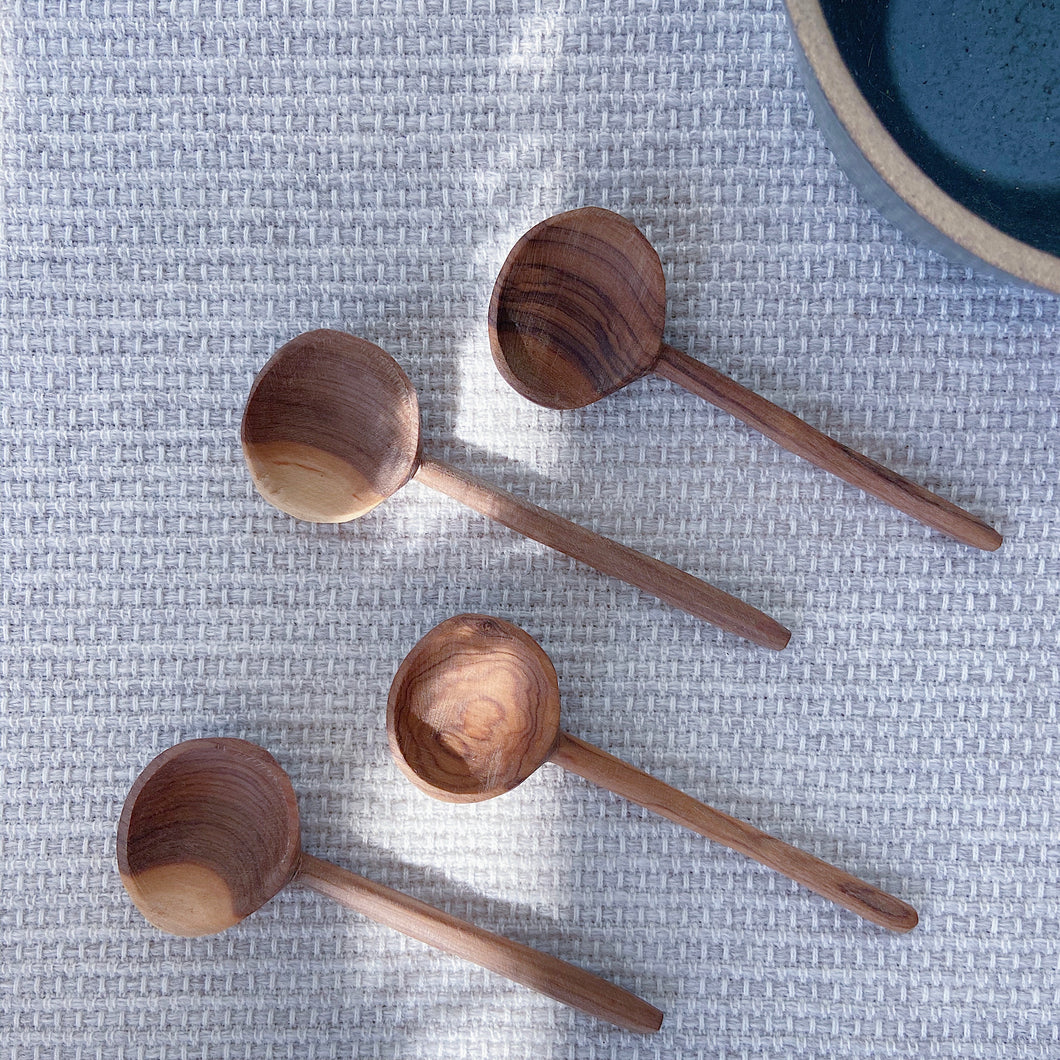 Olive Wood Coffee Spoon Set of 4