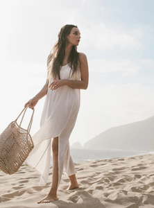 White Stripes Sun Dress